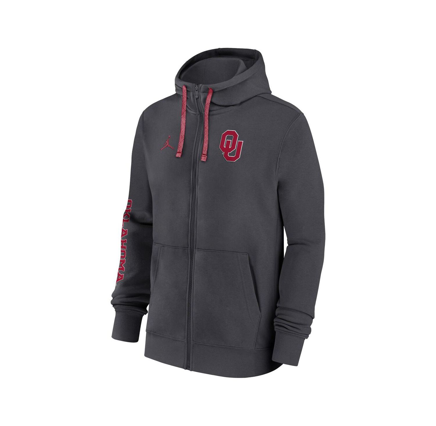 Men's Anthracite Oklahoma Sooners 2024 Sideline Full-Zip Hoodie