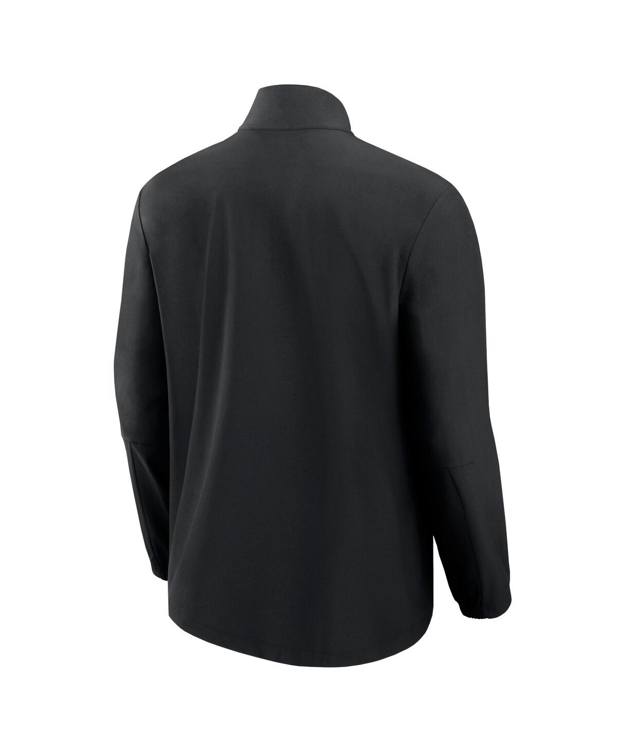 Fanatics Men's Black Kansas City Chiefs Front Office Woven Quarter-zip Jacket In Black
