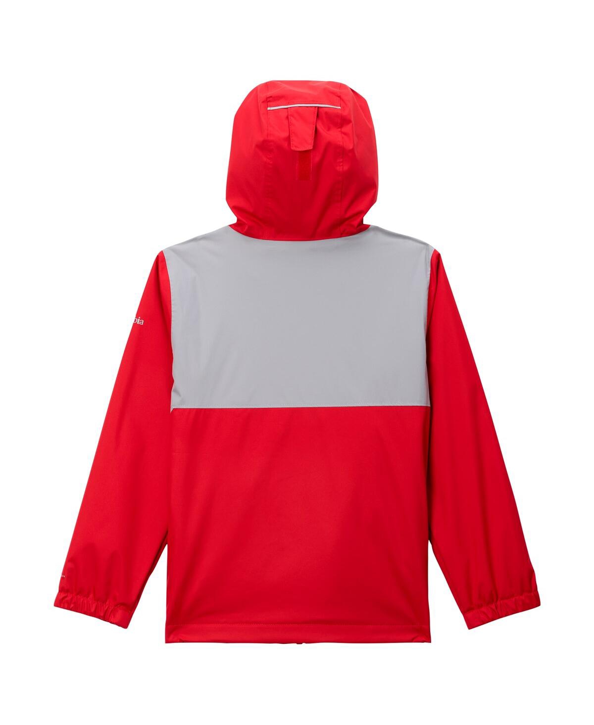 Columbia Big Boys And Girls Scarlet Ohio State Buckeyes Rainy Fields Lined Omni-tech Full-zip Hoodie Jacket In Scarlet