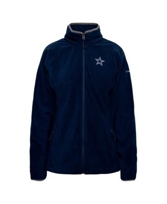 Women's Navy Dallas Cowboys Give and Go III Fleece Raglan Full-Zip Jacket