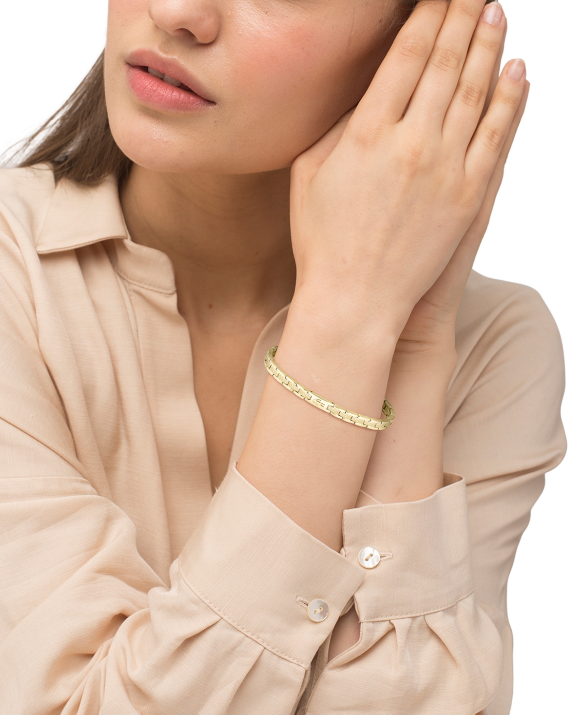 Lacoste Metropole H-link Bracelet In Gold