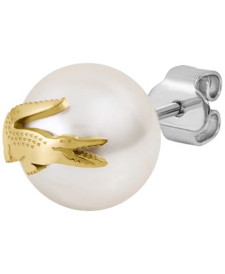 Gold-Tone Matchpoint Glass Pearl Stud Earrings
