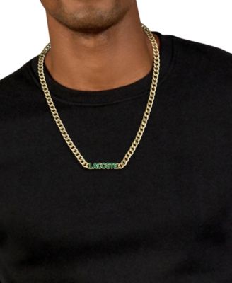 Gold-Tone Green Logo Script 22" Pendant Necklace