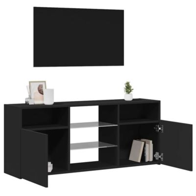 TV Stand with LED Lights Black 47.2"x11.8"x19.7"