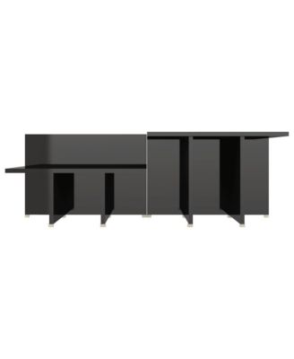 Coffee Tables 2 pcs High Gloss Black 43.9"x19.7"x13" Engineered Wood