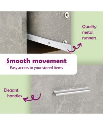 Coffee Table Concrete Gray 21.7"x21.7"x15.7" Engineered Wood