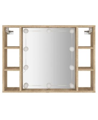 Mirror Cabinet with LED Sonoma Oak 29.9"x5.9"x21.7"