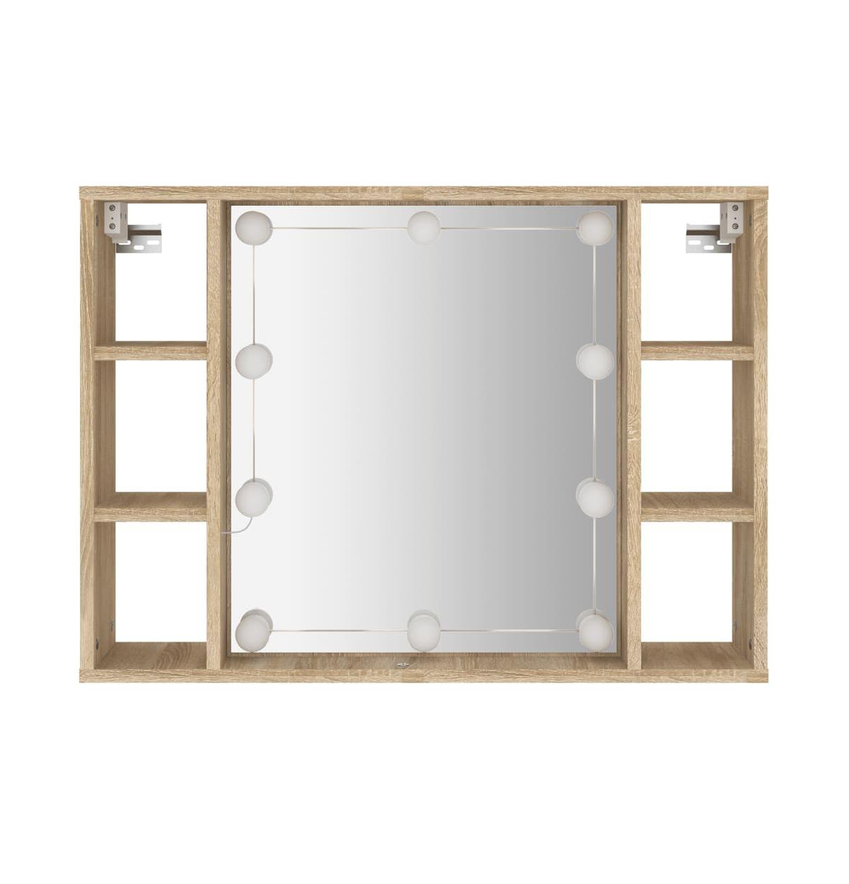 Mirror Cabinet with Led Sonoma Oak 29.9"x5.9"x21.7"