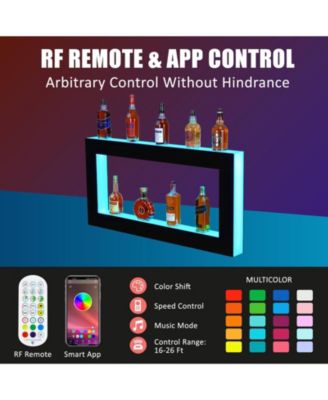 Acrylic LDE Wine Cabinet - LED Wine Display Rack, Remote Control, App-Controlled, Modern Design, 48-Inch 2-Tier