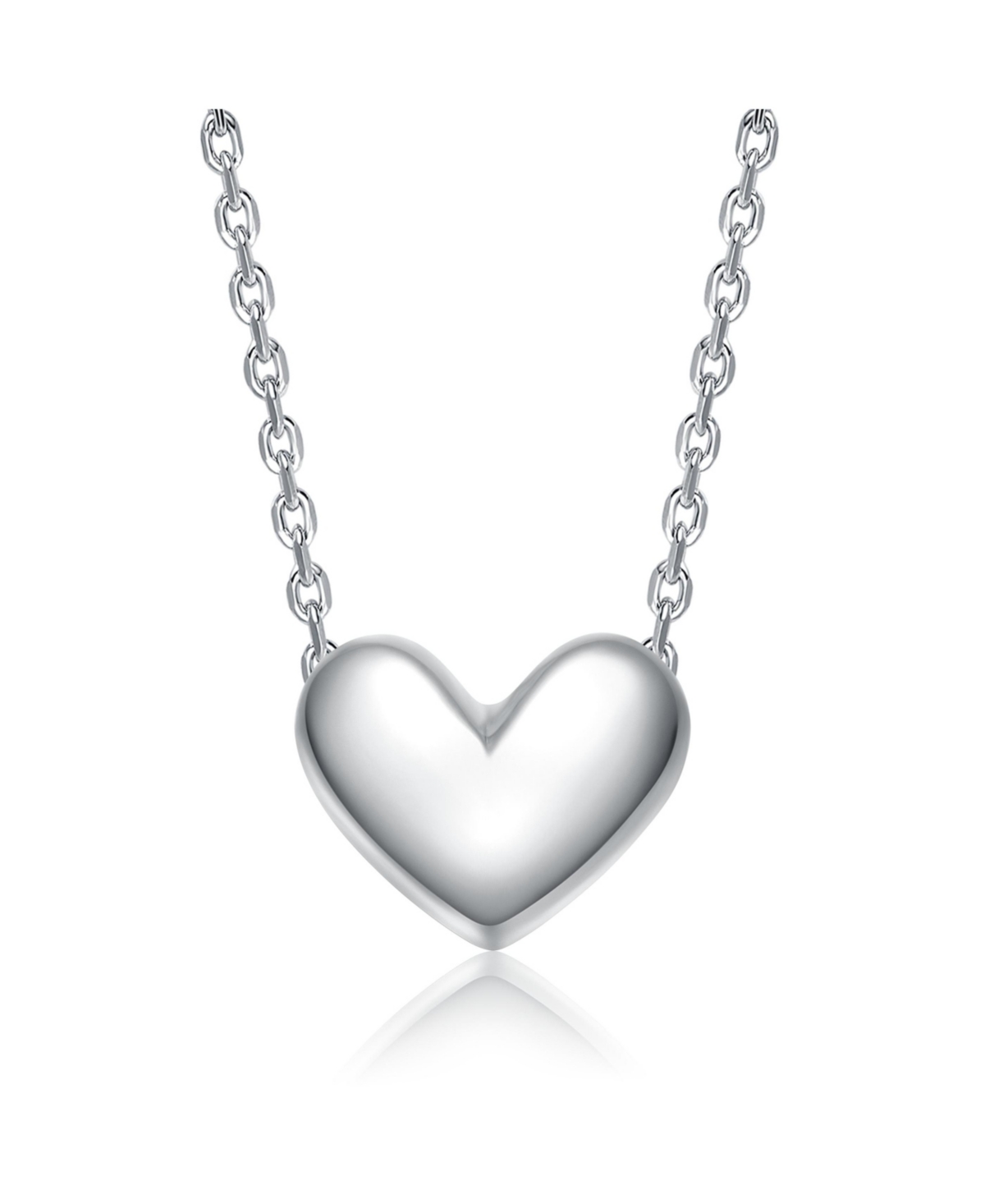 Minimalist Heart Pendant Necklace in White Gold Plated, 14K Gold Plated, or 18K Rose Gold Plated - Pink
