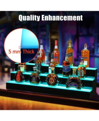 40-Inch Acrylic LED Wine Display Rack - Remote Control, App-Controlled, Modern Design, 3-Tier Shelf, and Home Bar Accessories