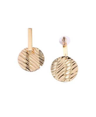 Metallic Textured Drop Earrings