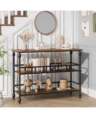 Console Table, 3-Tier Sofa Tables Narrow Entryway Table with Storage