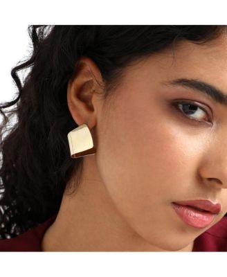 Folded Square Stud Earrings