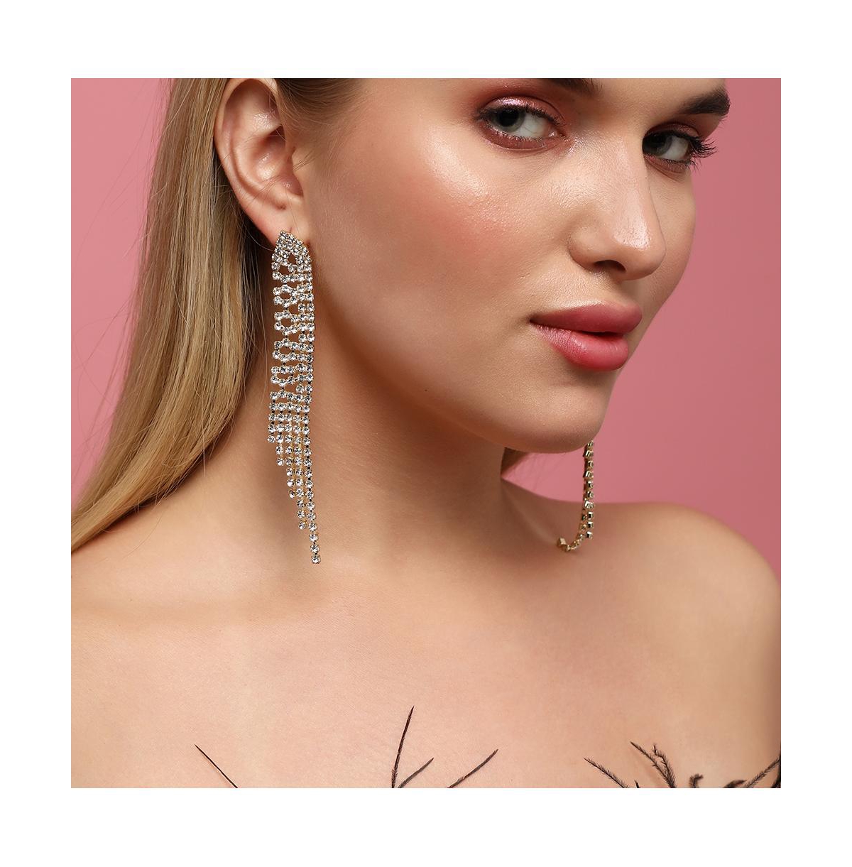 Sohi Casual Drop Earrings In Silver
