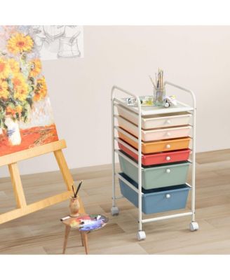 6 Drawer Rolling Storage Cart Scrapbook Paper Office Organizer