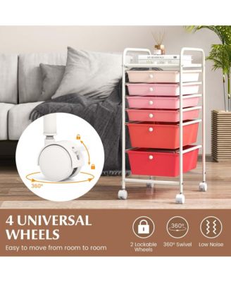 6 Drawer Rolling Storage Cart Scrapbook Paper Office Organizer