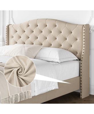 Queen Size Velvet Platform Bed Frame w/Headboard and Footboard Upholstered Bed Frames