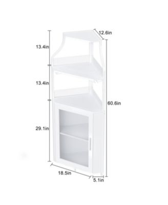 Corner Wine Bar Rack Cabinet with Detachable Wine Rack, Home Bar Cabinet with Barn Door and Adjustable Shelf, Wine Bar Cabinet and Buffet Cabinet with Mesh Door