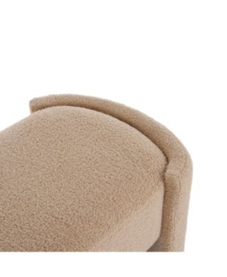 Elegant Long Ottoman Bench, Beige Linen Upholstery with Wooden Frame-The Pop Home