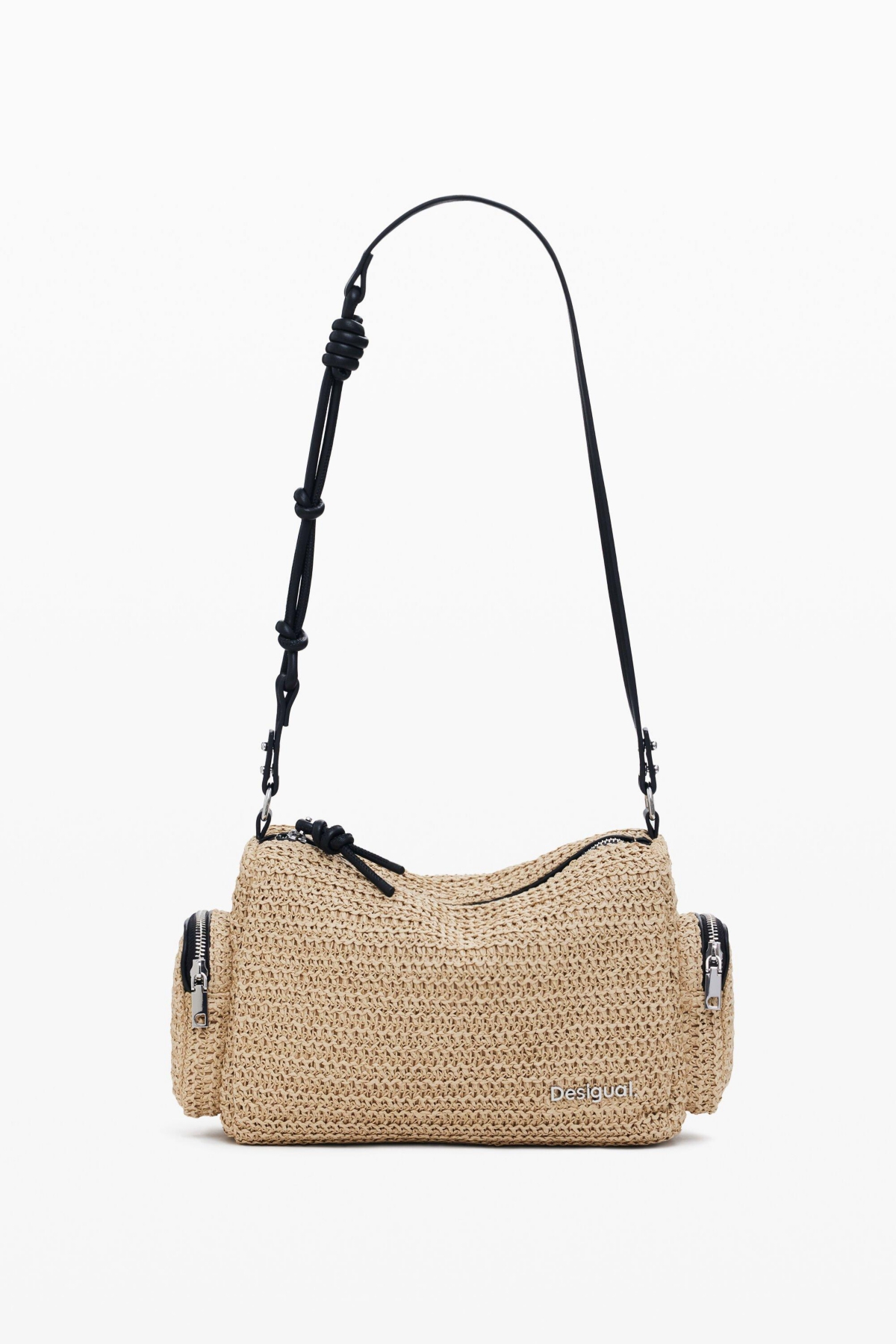 Women's Small raffia bag - Dark beige