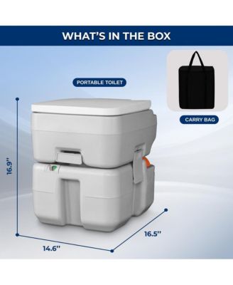 Portable Outdoor Toilet With 5.3 Gal Tank & Easy Clean Flush