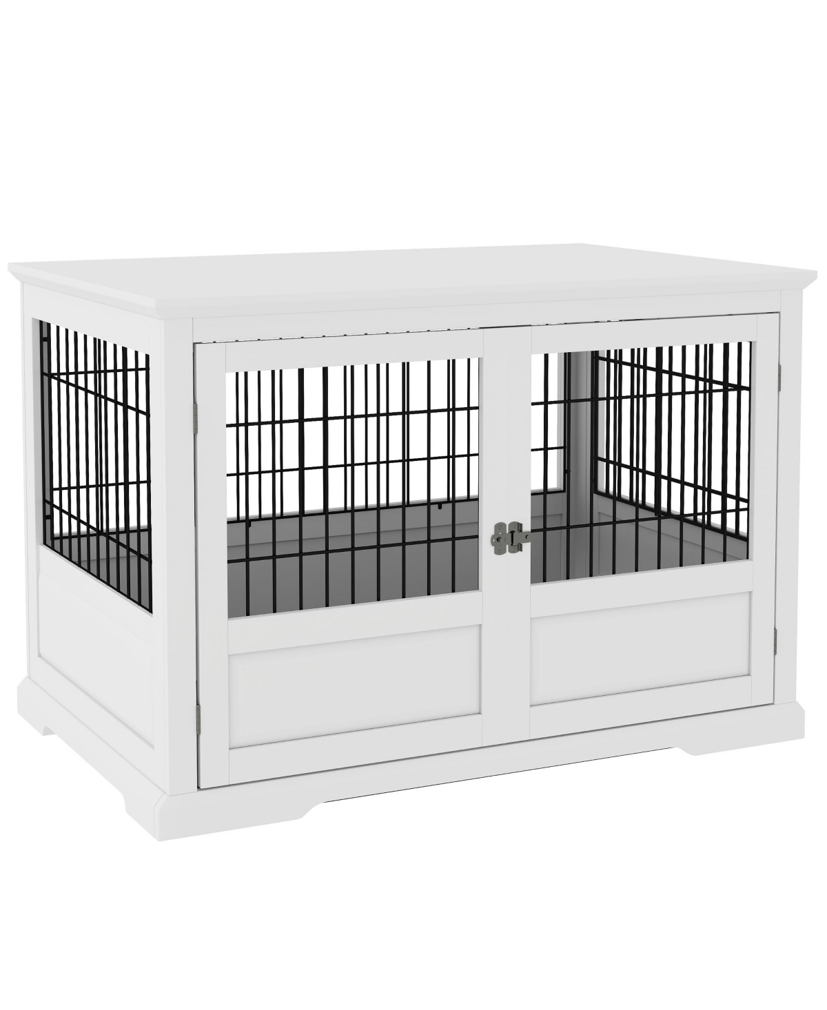 Dog Crate Furniture, 43" Dog Kennel End Table with 3 Doors, - White