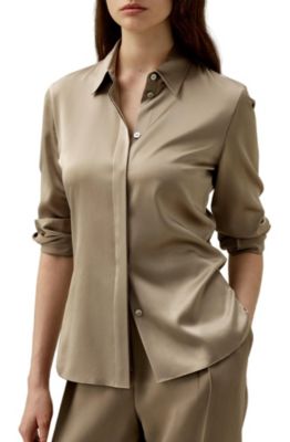 Women's Elegant Silhouette Silk Shirt