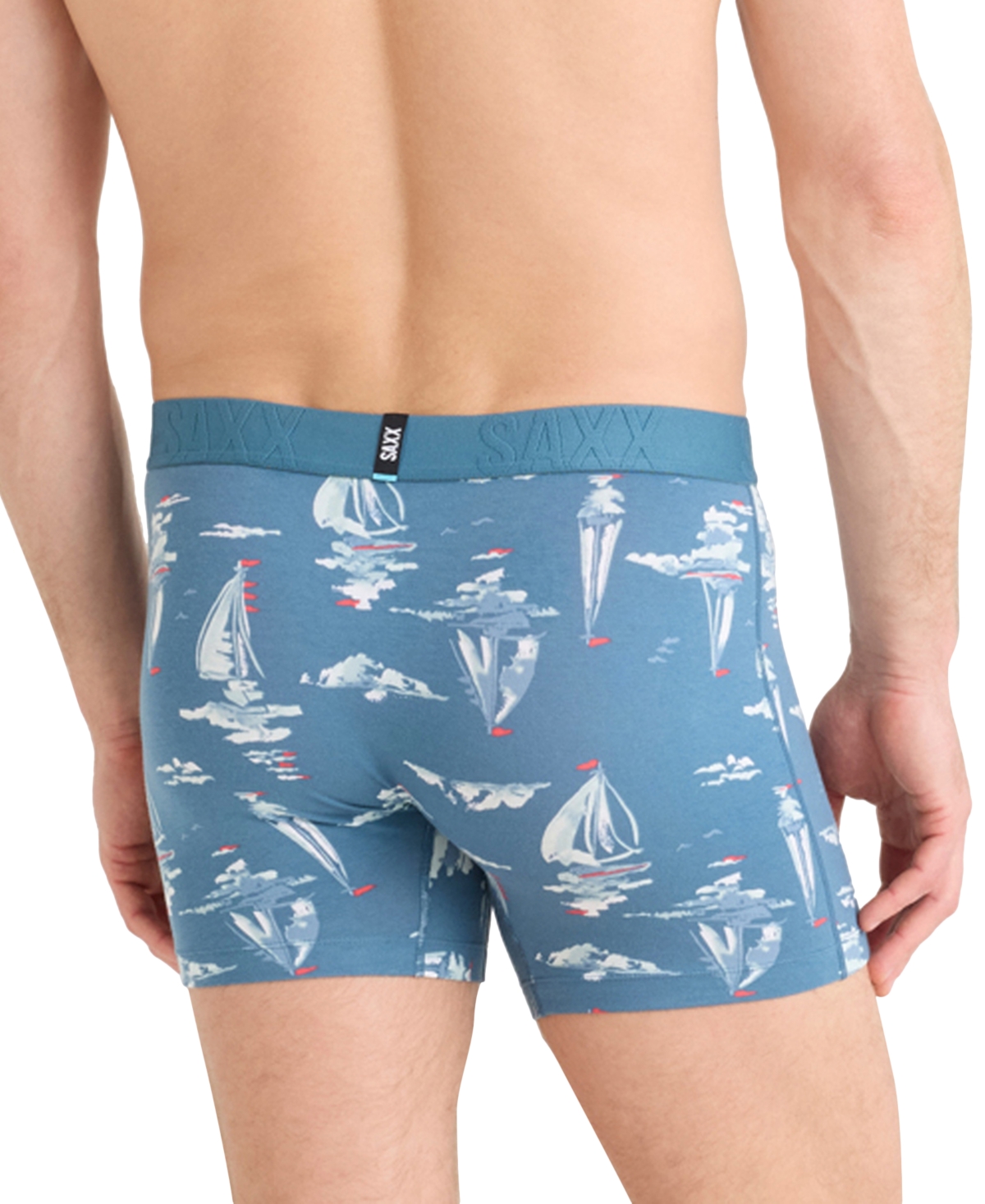 Saxx Men's Droptemp Slim-fit Cooling Printed Boxer Briefs In Sail Away-tapestry