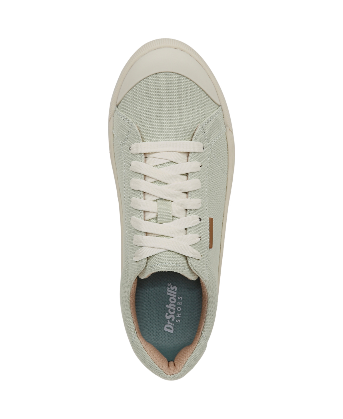 Shop Dr. Scholl's Women's Time Off Lace Up Platform Sneakers In Aloe Green Canvas