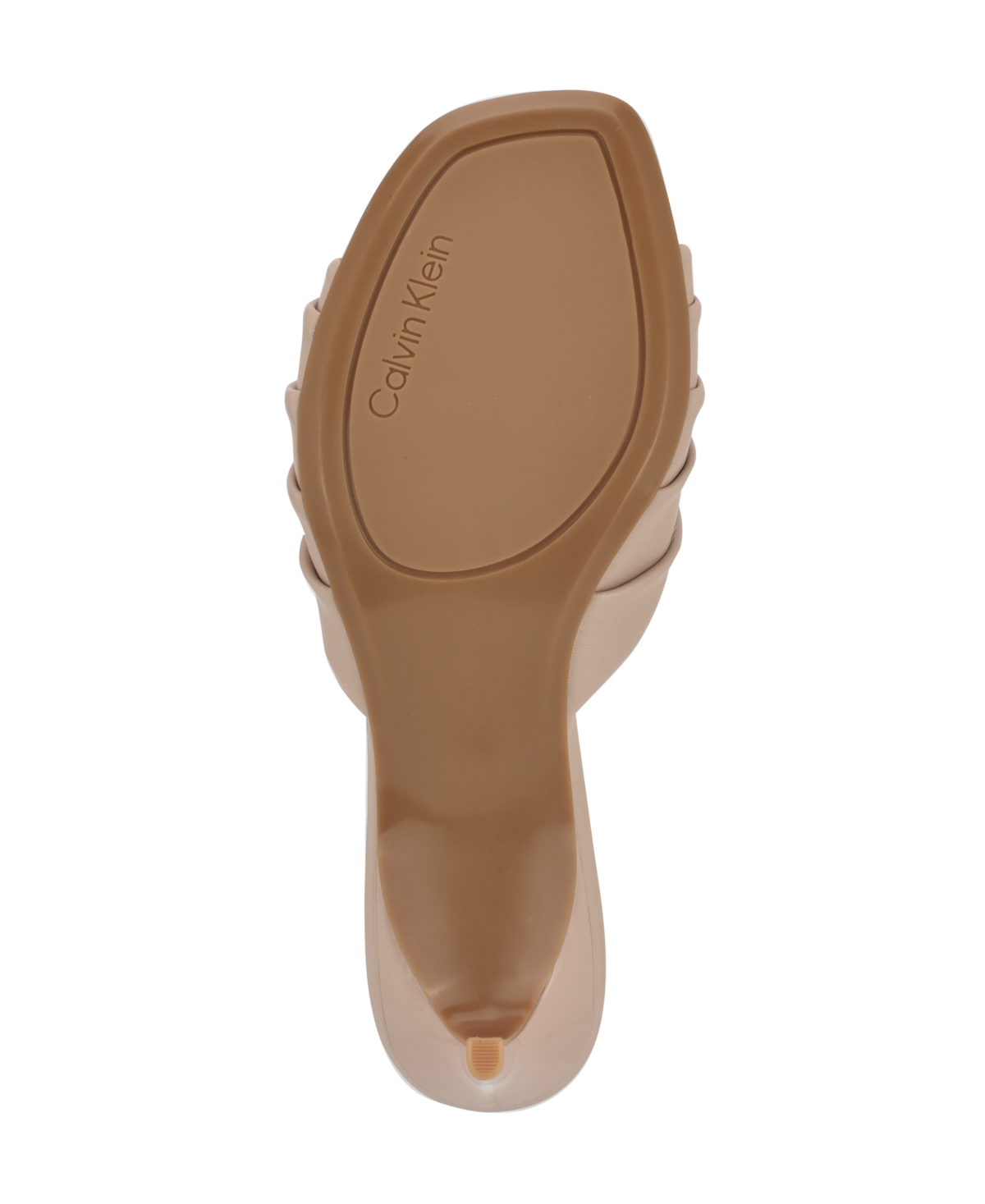 Calvin Klein Fire 2 Womens Faux Leather Open Toe Kitten Heels In Light Natural Leather