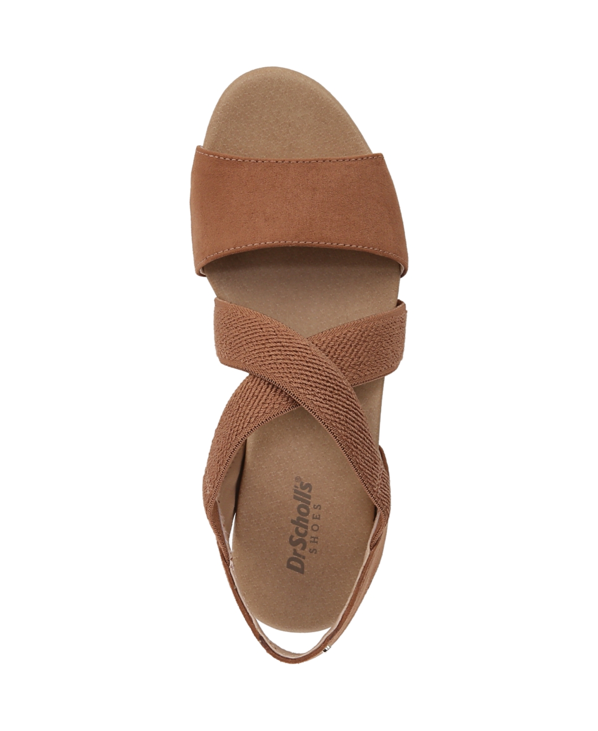 Shop Dr. Scholl's Women's Just Cute Strappy Wedge Sandals In Honey Brown Microfiber