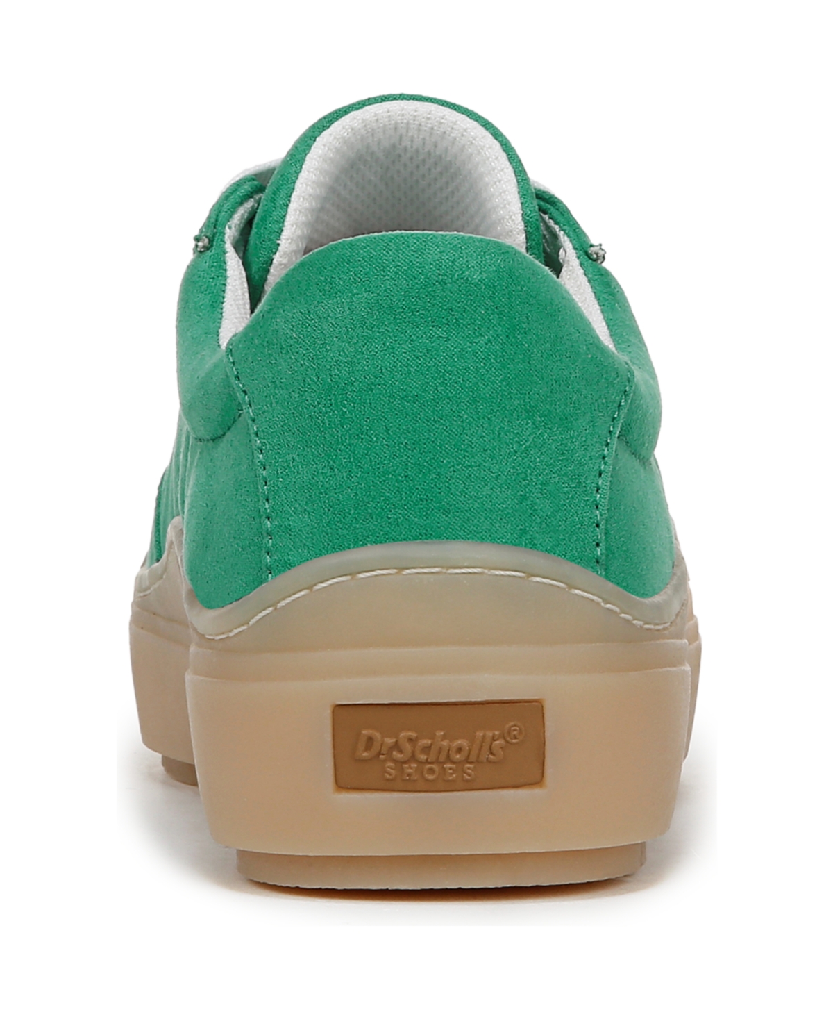 Shop Dr. Scholl's Women's Time Off Win Lace Up Platform Sneakers In Lucky Green Microfiber