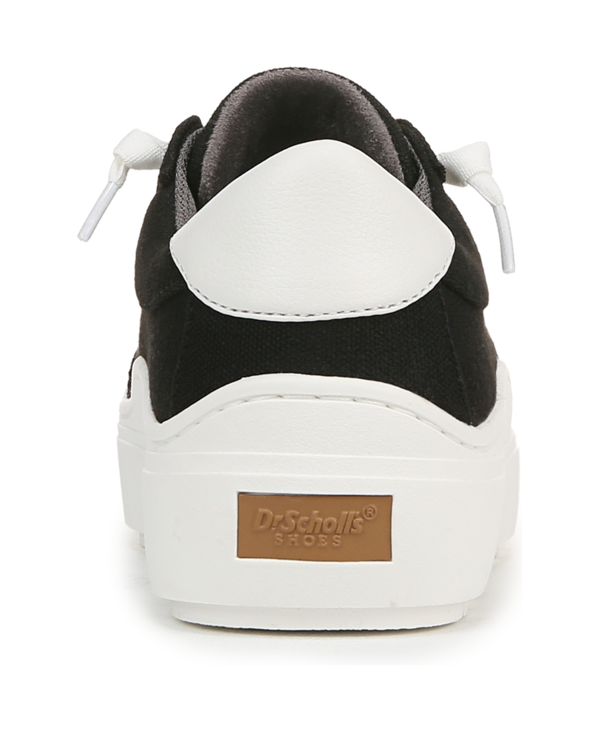 Shop Dr. Scholl's Women's Time Off Go Closed Round Toe Lace Up Platform Sneakers In Black Microfiber