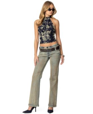 Womens Paz Printed Mesh Top