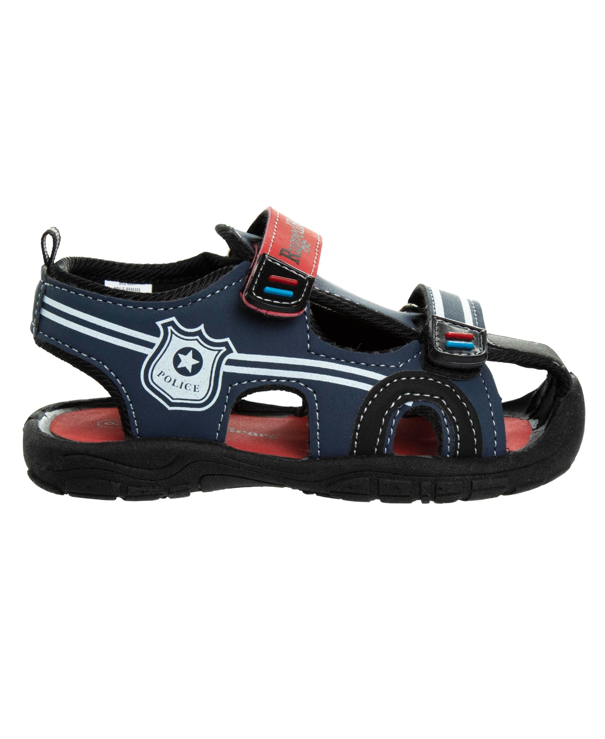 Rugged Bear Toddler Boys Police Themed Sport Sandals In Navy,red