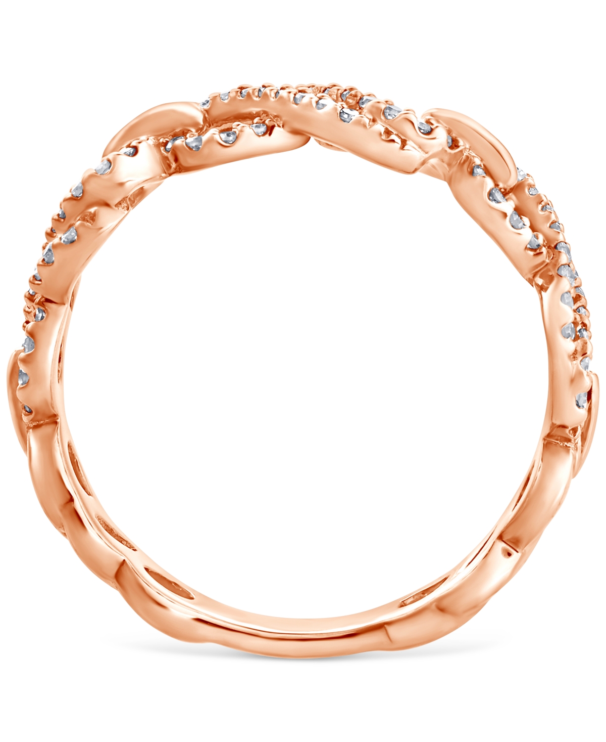 Macy's Diamond Openwork Infinity Link Ring (1/4 Ct. T.w.) In 14k Rose Gold In Rose Gold
