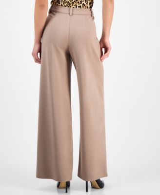 Petite Seamed Wide-Leg Ponté Pants, Created for Macy's