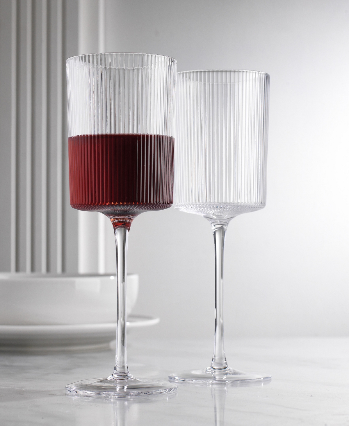 Godinger Sullivan Street Fluted White Wine Glasses, Set Of 4