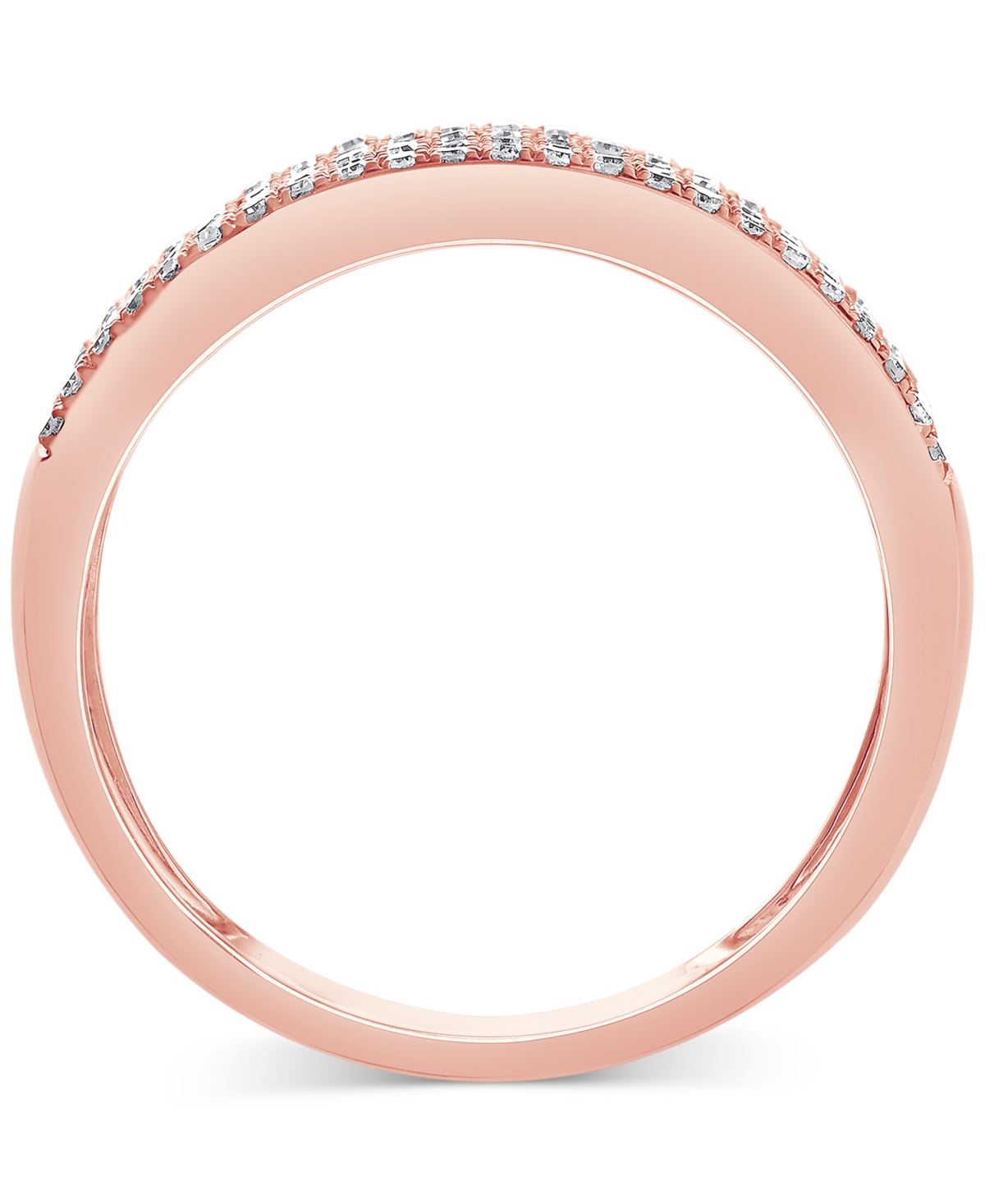 Macy's Diamond Pave Multirow Band (1/2 Ct. T.w.) In 14k Rose Gold In Rose Gold