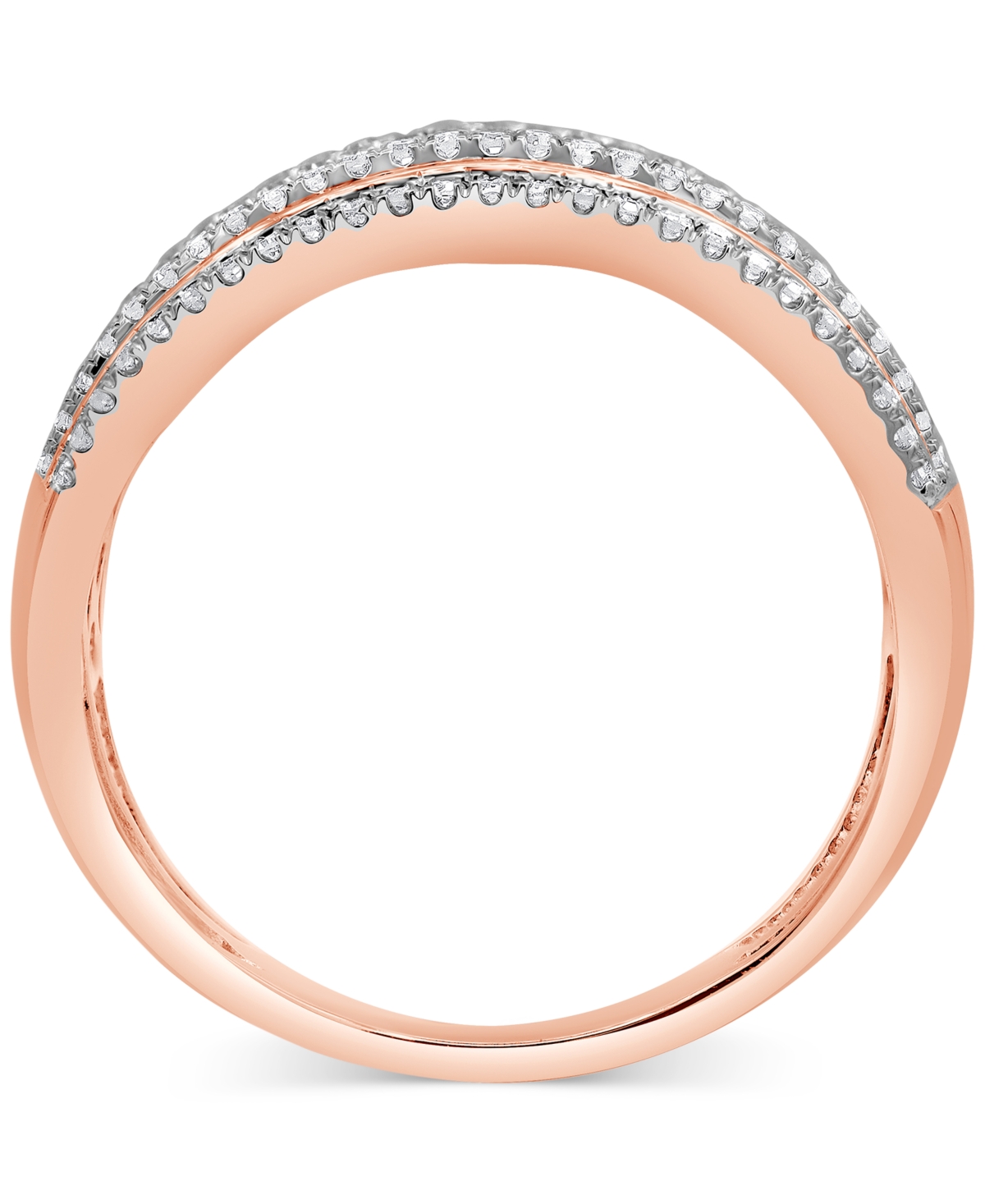 Macy's Diamond Princess & Round Multirow Statement Ring (1 Ct. T.w.) In 14k Rose Gold In Rose Gold
