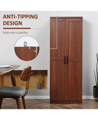 63" Kitchen Pantry, Storage Cabinet with 2 Doors, Adjustable Shelves