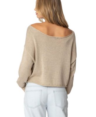 Womens Aviv Wide Neck Oversized Sweater