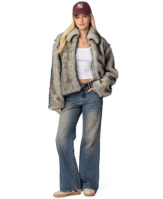 Womens Mob Wife Faux Fur Jacket