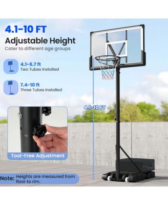 Basketball Hoop Outdoor System with 45 Inch Shatterproof PC Backboard Wheels