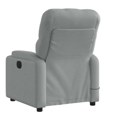 Massage Recliner Chair Light Gray Fabric