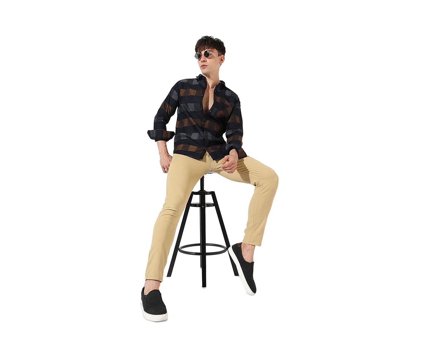 Men's Men Full Sleeve Checkered Casual Shirt
