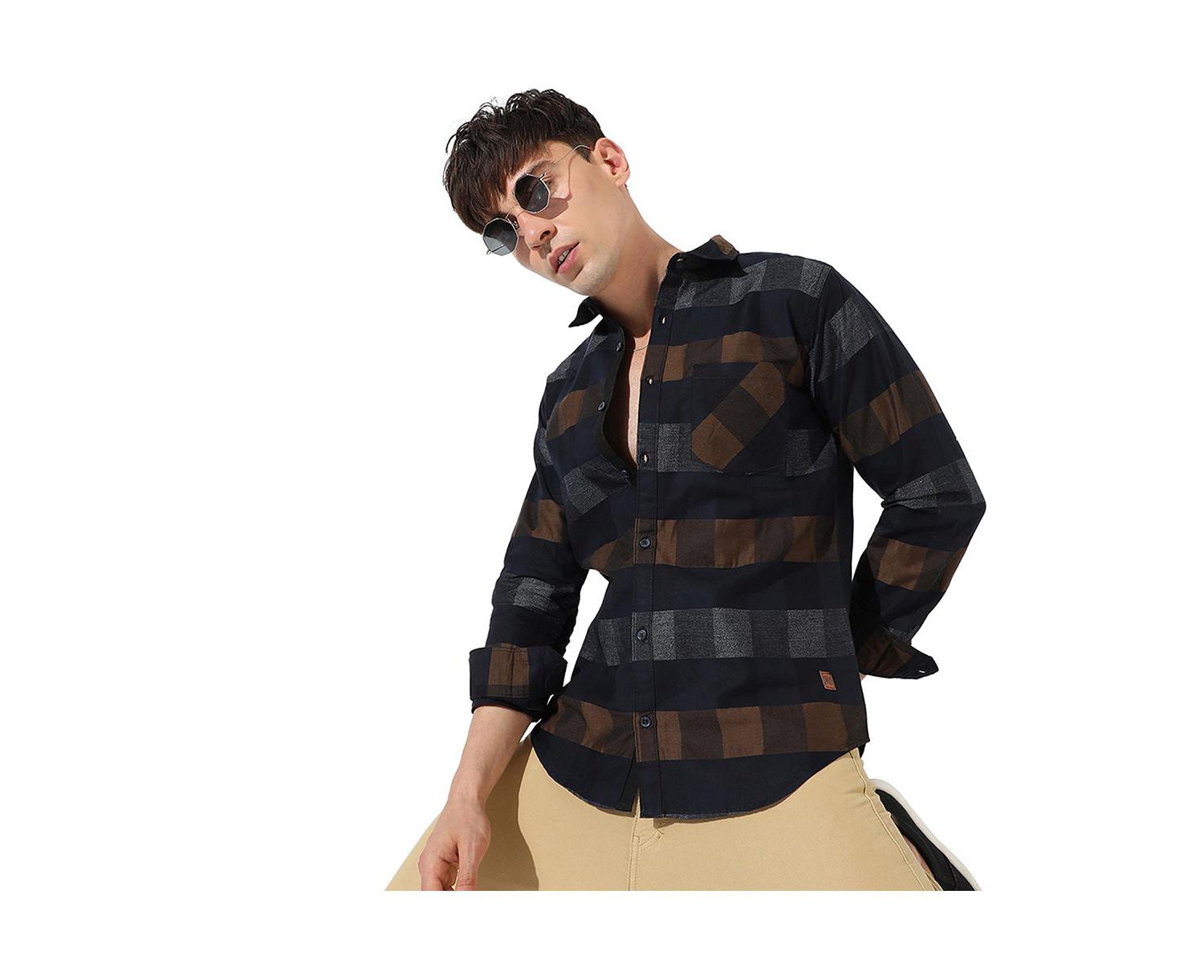 Men's Men Full Sleeve Checkered Casual Shirt