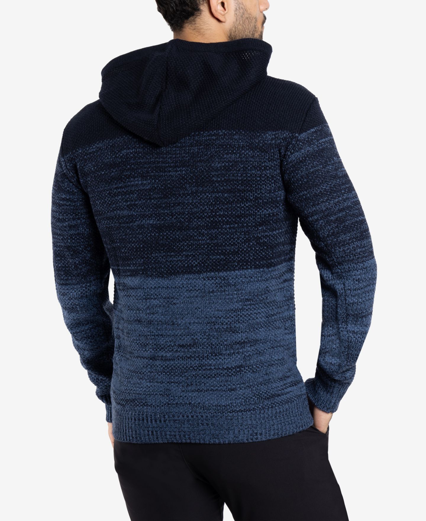 Мужской свитер X-Ray Big & Tall Color Blocked Hooded, цвет: Синий — фото 2
