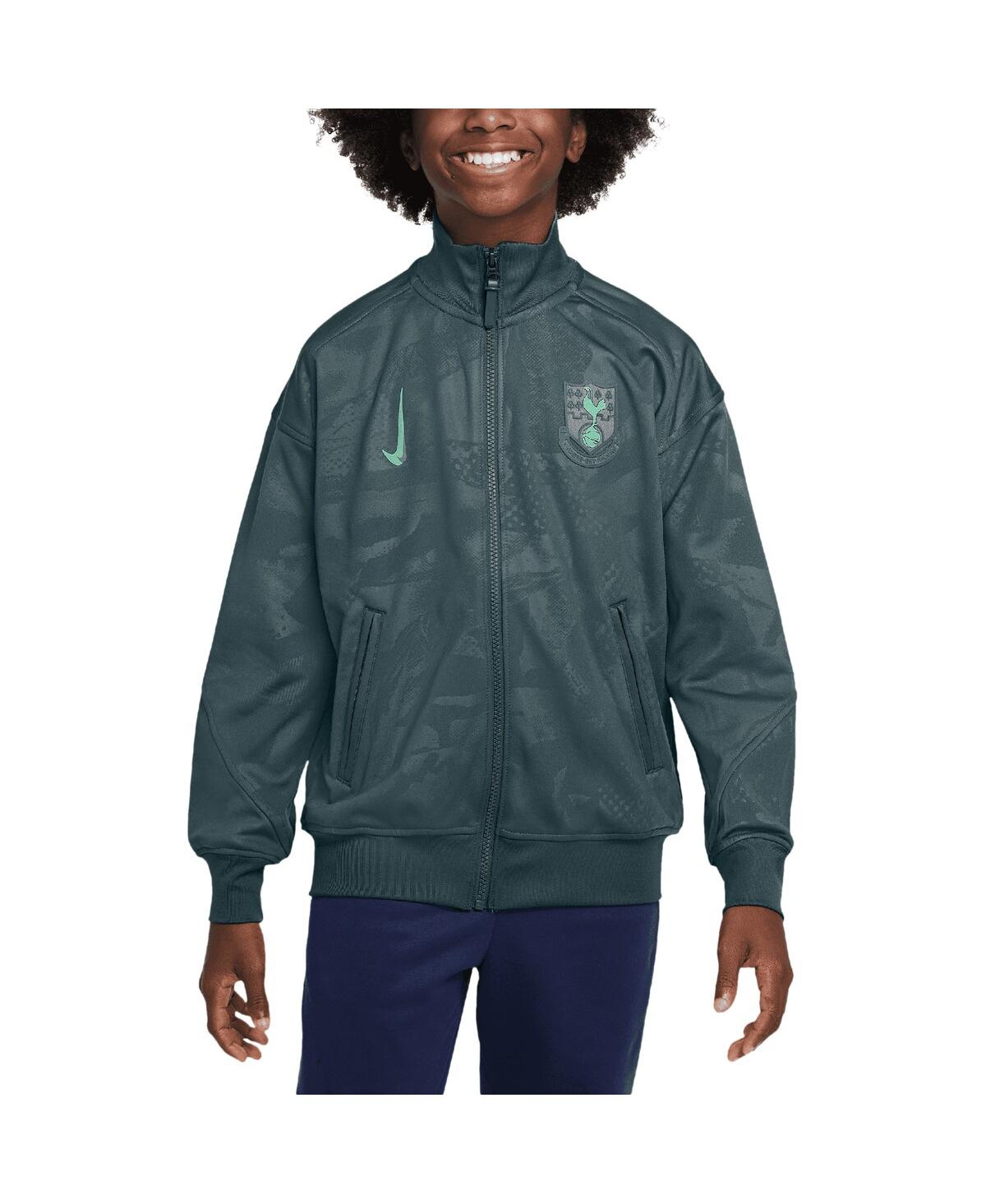 Nike Big Boys And Girls Green Tottenham Hotspur 2024/25 Third Academy Pro Anthem Full Zip Jacket In Green
